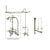 Satin Nickel Clawfoot Tub Faucet Shower Kit with Enclosure Curtain Rod 457T8CTS