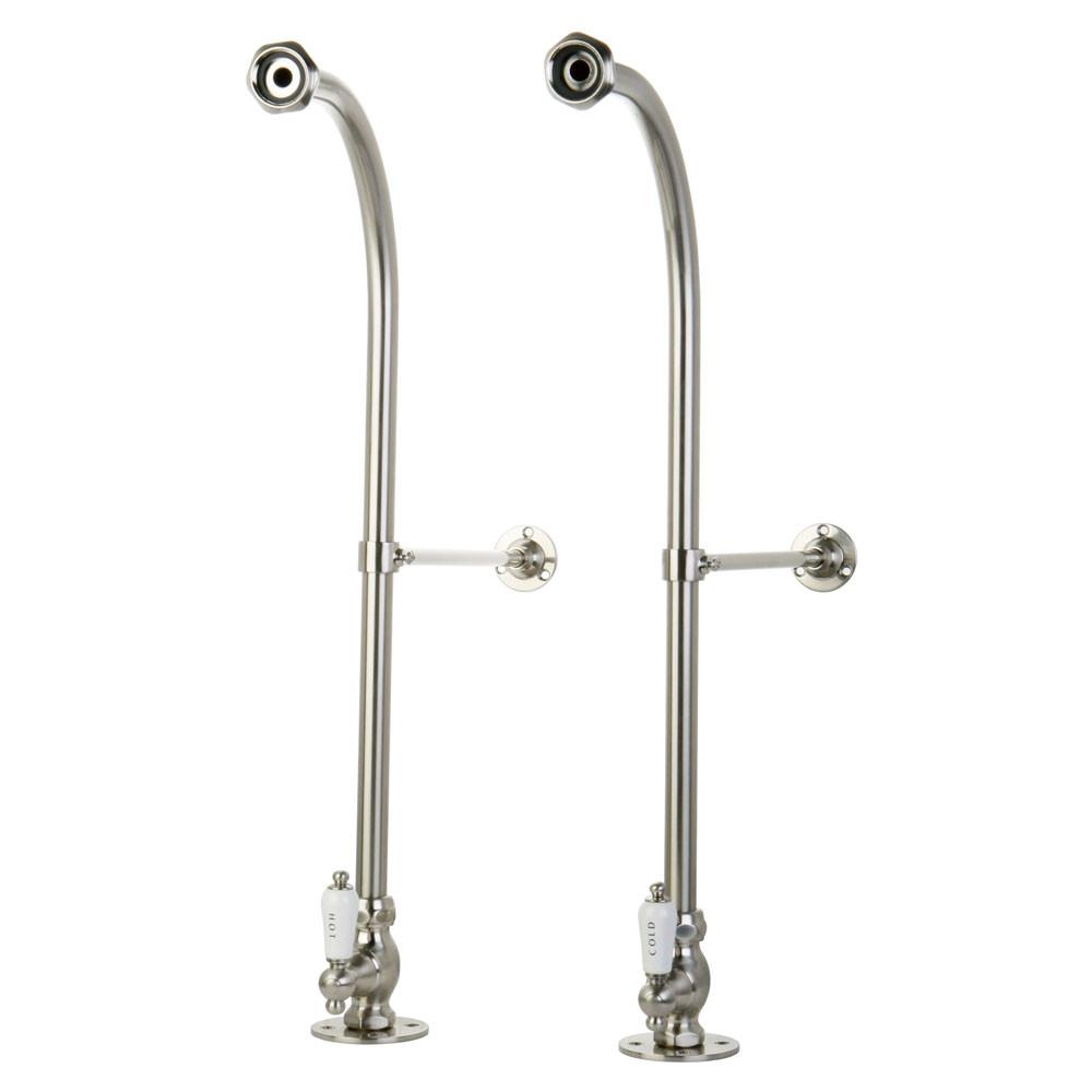 Kingston Satin Nickel Freestanding Bath tub Supply Lines with Stops CC458HCL