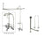 Chrome Clawfoot Tub Faucet Shower Kit with Enclosure Curtain Rod 458T1CTS