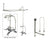 Chrome Clawfoot Tub Faucet Shower Kit with Enclosure Curtain Rod 460T1CTS