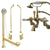 Polished Brass Wall Mount Clawfoot Tub Faucet Package w Drain Supplies Stops CC461T2system