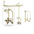 Polished Brass Clawfoot Tub Faucet Shower Kit with Enclosure Curtain Rod 465T2CTS