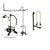Oil Rubbed Bronze Faucet Clawfoot Tub Shower Kit with Enclosure Curtain Rod 465T5CTS