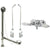 Chrome Wall Mount Clawfoot Tub Faucet Package w Drain Supplies Stops CC46T1system