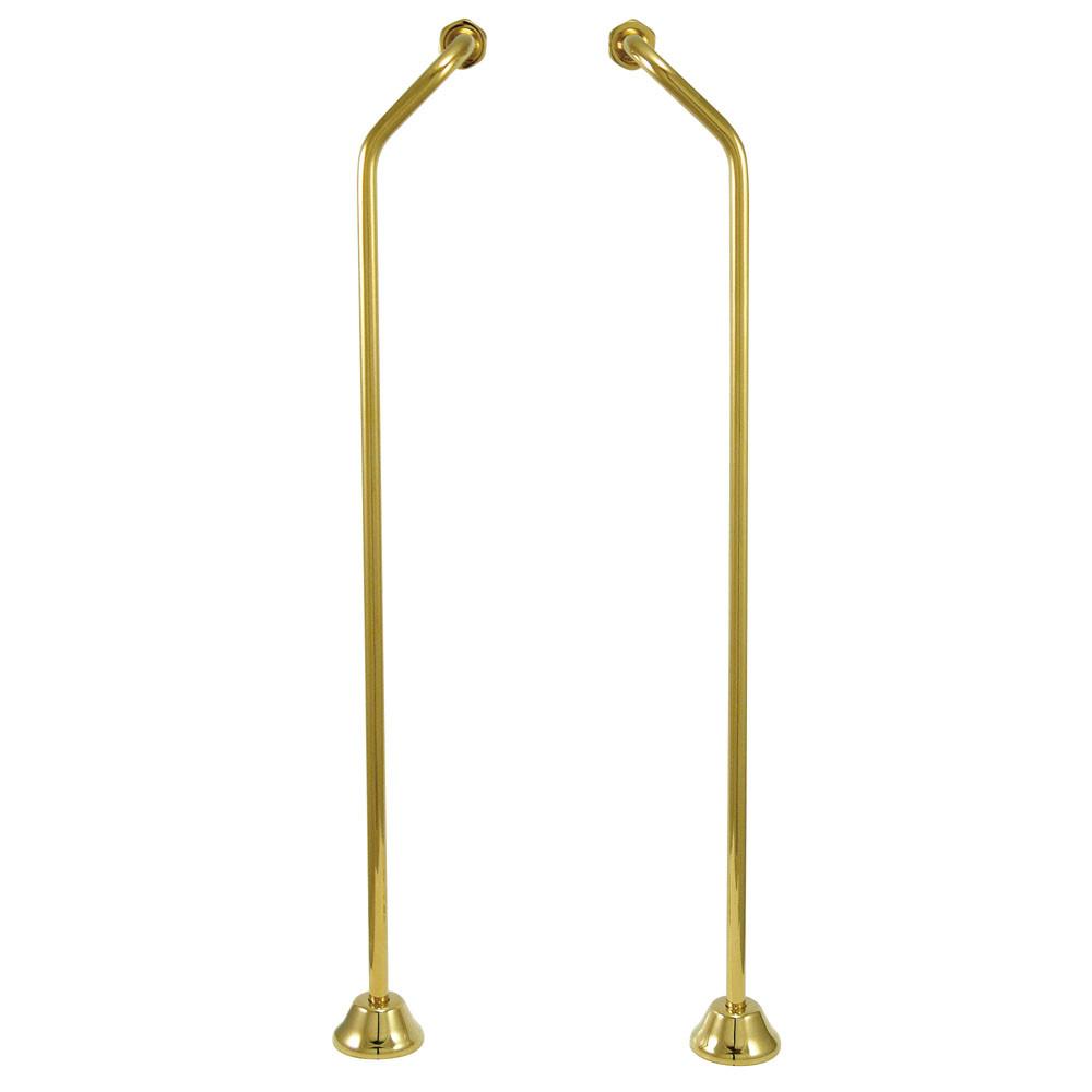 Kingston Polished Brass Double Offset Clawfoot Bath Faucet Supply Lines CC472