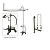 Oil Rubbed Bronze Clawfoot Tub Shower Faucet Kit with Enclosure Curtain Rod 51T5CTS