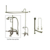 Satin Nickel Clawfoot Tub Faucet Shower Kit with Enclosure Curtain Rod 51T8CTS