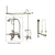 Satin Nickel Clawfoot Tub Faucet Shower Kit with Enclosure Curtain Rod 51T8CTS