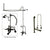 Oil Rubbed Bronze Clawfoot Tub Faucet Shower Kit with Enclosure Curtain Rod 53T5CTS