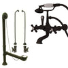 Oil Rubbed Bronze Wall Mount Clawfoot Bath Tub Faucet w Hand Shower Package CC547T5system