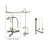 Satin Nickel Clawfoot Tub Faucet Shower Kit with Enclosure Curtain Rod 549T8CTS