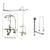 Chrome Clawfoot Tub Faucet Shower Kit with Enclosure Curtain Rod 54T1CTS