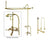 Polished Brass Clawfoot Tub Faucet Shower Kit with Enclosure Curtain Rod 551T2CTS