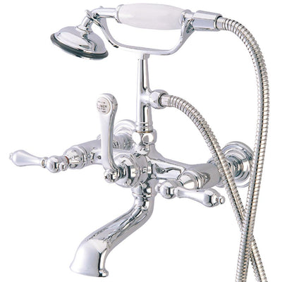 Kingston Brass Chrome Wall Mount Clawfoot Tub Faucet w Hand Shower CC552T1