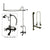 Oil Rubbed Bronze Clawfoot Tub Faucet Shower Kit with Enclosure Curtain Rod 557T5CTS