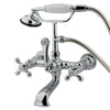 Kingston Brass Chrome Wall Mount Clawfoot Tub Faucet w Hand Shower CC558T1