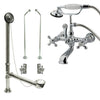 Chrome Wall Mount Clawfoot Tub Filler Faucet w Hand Shower Package CC558T1system