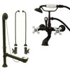 Oil Rubbed Bronze Wall Mount Clawfoot Tub Faucet w Hand Shower Package CC559T5system