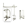 Satin Nickel Clawfoot Tub Faucet Shower Kit with Enclosure Curtain Rod 559T8CTS