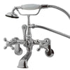 Kingston Brass Chrome Wall Mount Clawfoot Tub Faucet w Hand Shower CC58T1