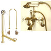 Polished Brass Wall Mount Clawfoot Tub Filler Faucet w Hand Shower Package CC59T2system