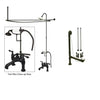 Oil Rubbed Bronze Clawfoot Tub Faucet Shower Kit with Enclosure Curtain Rod 603T5CTS