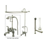 Satin Nickel Clawfoot Tub Faucet Shower Kit with Enclosure Curtain Rod 603T8CTS