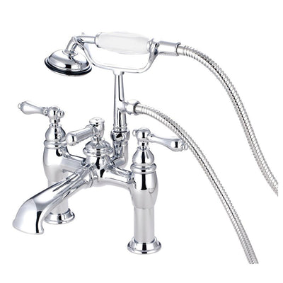 Kingston Chrome Deck Mount Clawfoot Tub Filler Faucet with Hand Shower CC604T1