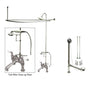 Chrome Clawfoot Bathtub Faucet Shower Kit with Enclosure Curtain Rod 606T1CTS