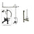 Oil Rubbed Bronze Clawfoot Tub Faucet Shower Kit with Enclosure Curtain Rod 607T5CTS