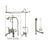 Satin Nickel Clawfoot Tub Faucet Shower Kit with Enclosure Curtain Rod 607T8CTS