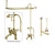 Polished Brass Clawfoot Tub Faucet Shower Kit with Enclosure Curtain Rod 609T2CTS