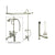 Satin Nickel Clawfoot Tub Faucet Shower Kit with Enclosure Curtain Rod 609T8CTS