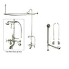 Chrome Clawfoot Tub Faucet Shower Kit with Enclosure Curtain Rod 60T1CTS