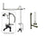 Oil Rubbed Bronze Clawfoot Tub Faucet Shower Kit with Enclosure Curtain Rod 611T5CTS