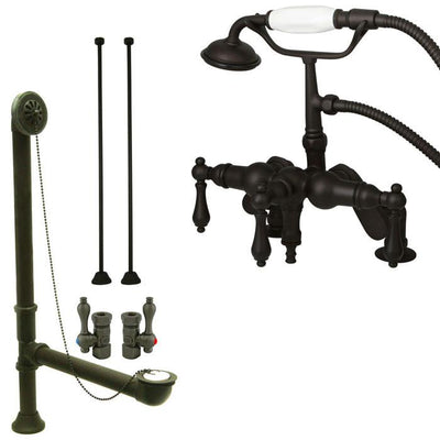 Oil Rubbed Bronze Deck Mount Clawfoot Bathtub Faucet w Hand Shower Package CC619T5system