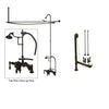 Oil Rubbed Bronze Clawfoot Tub Faucet Shower Kit with Enclosure Curtain Rod 619T5CTS