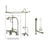 Satin Nickel Clawfoot Tub Faucet Shower Kit with Enclosure Curtain Rod 619T8CTS