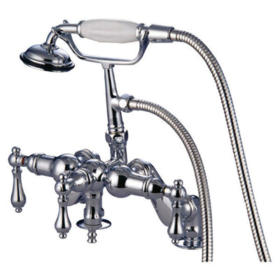 Kingston Brass Chrome Deck Mount Clawfoot Tub Faucet with Hand Shower CC620T1