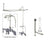 Chrome Clawfoot Tub Faucet Shower Kit with Enclosure Curtain Rod 620T1CTS
