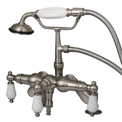 Kingston Brass Satin Nickel Deck Mount Clawfoot Tub Faucet w Hand Shower CC621T8