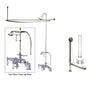 Chrome Clawfoot Tub Faucet Shower Kit with Enclosure Curtain Rod 622T1CTS