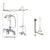Chrome Clawfoot Tub Faucet Shower Kit with Enclosure Curtain Rod 622T1CTS