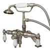 Kingston Brass Satin Nickel Deck Mount Clawfoot Tub Faucet w Hand Shower CC623T8