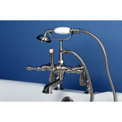 Kingston Brass Satin Nickel Deck Mount Clawfoot Tub Faucet w Hand Shower CC651T8