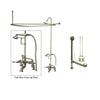 Satin Nickel Clawfoot Tub Faucet Shower Kit with Enclosure Curtain Rod 651T8CTS