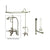 Satin Nickel Clawfoot Tub Faucet Shower Kit with Enclosure Curtain Rod 651T8CTS