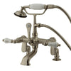 Kingston Brass Satin Nickel Deck Mount Clawfoot Tub Faucet w Hand Shower CC653T8