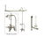 Satin Nickel Clawfoot Tub Shower Faucet Kit with Enclosure Curtain Rod 653T8CTS