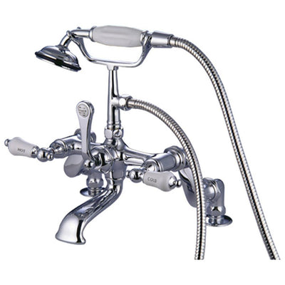 Kingston Brass Chrome Deck Mount Clawfoot Tub Faucet w Hand Shower CC654T1